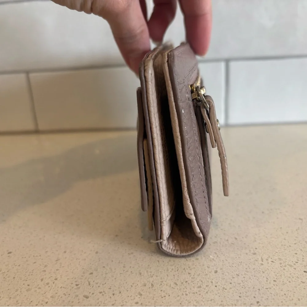 KATE SPADE EDEN LANE JACINDA PORCINI BOW LEATHER WALLET DUSTY PINK